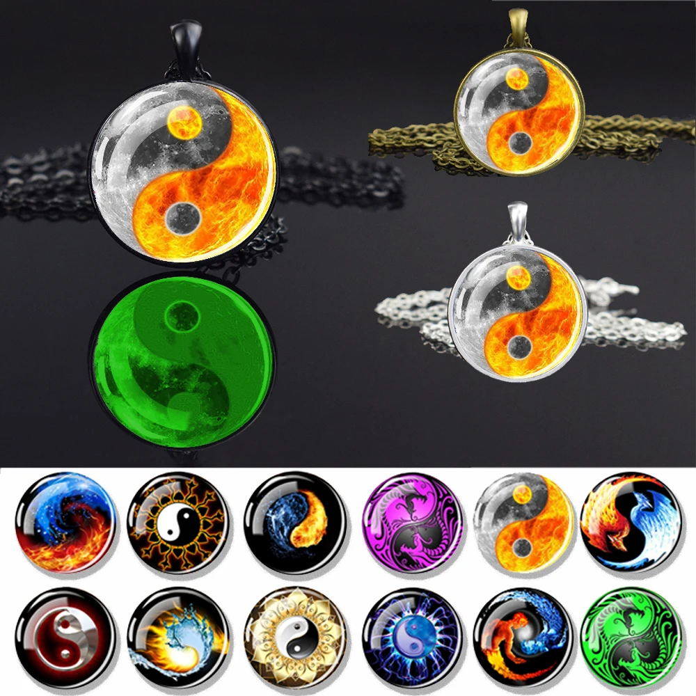 Ожерелье-чокер Esspoc Luminouc Yinyang Taichi Bagua Photo черные цепочки в стиле стимпанк ожерелья с