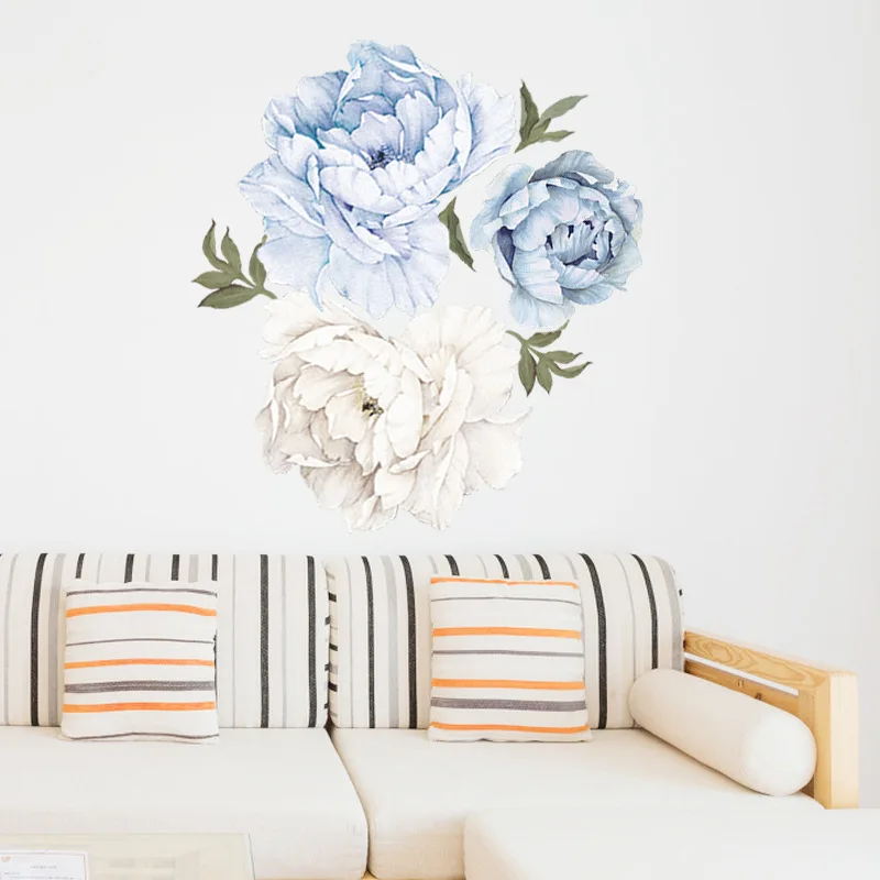 Элегантный Светло-светильник и белый пион Наклейка на стену цветущие цветы обои