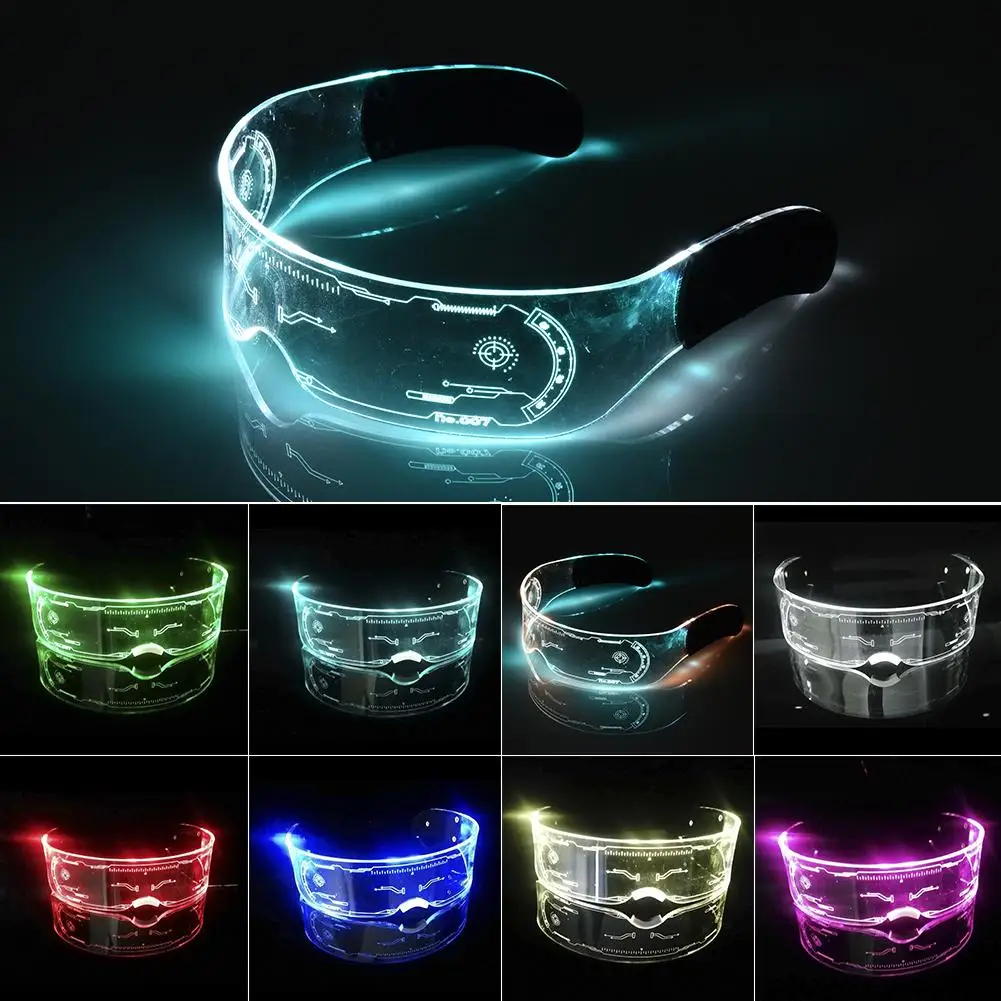 LED Glasses EL Wire Neon Party Luminous Light Up Rave Costume Decor DJ SunGlasses Halloween Decoration |
