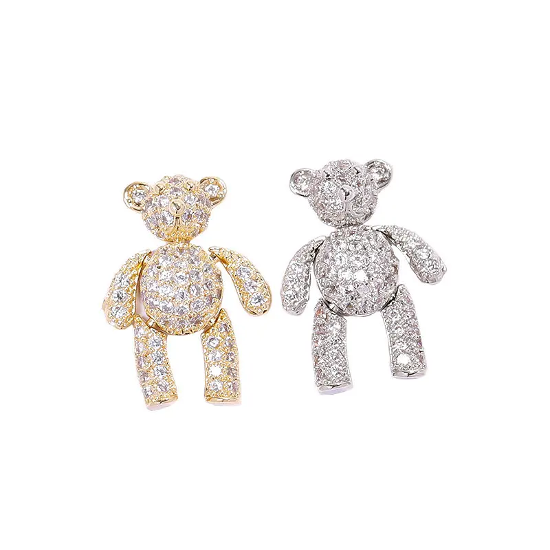 

5pcs/lot 3d Zircon Alloy Bear kawaii Nail Art Decorations Pearl Crystal Rhinestones Nails Accessories Jewelry Supplies Charms