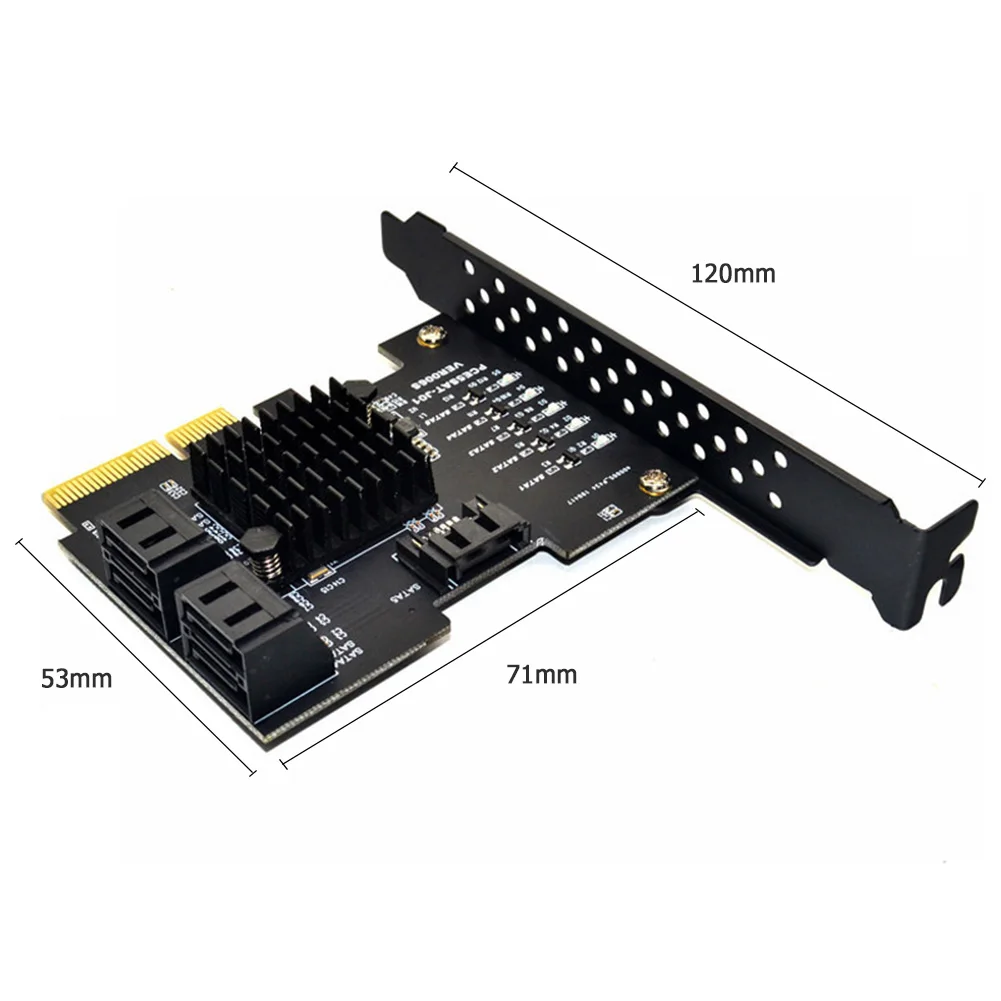 

PCI-E X4 GEN3 Adapter 5 Ports PCI Express X4 X8 X16 to SATA 3.0 Full Speed 6Gbps Interface Rate Expansion Card Controller