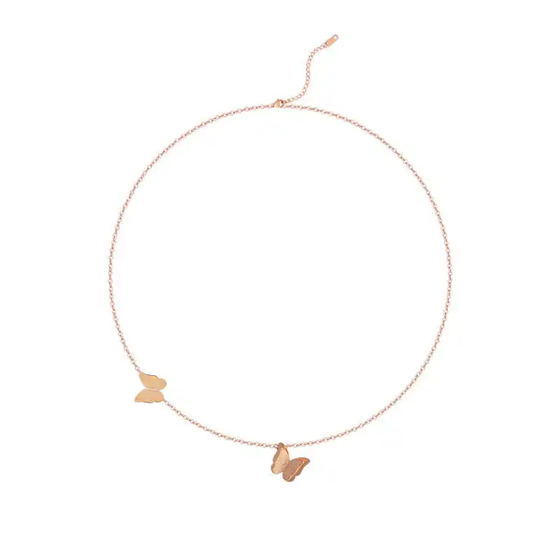 

Recommend Retro Titanium Steel Butterfly Women's Rose Gold Chain Neck Cool Letter Female's Party Necklaces for Girls Choker