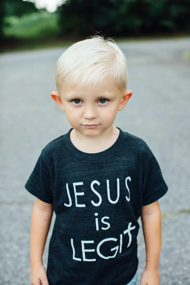 Рубашка для маленьких мальчиков с надписью Jesus Is Legit Faith Saves футболка Иисусом