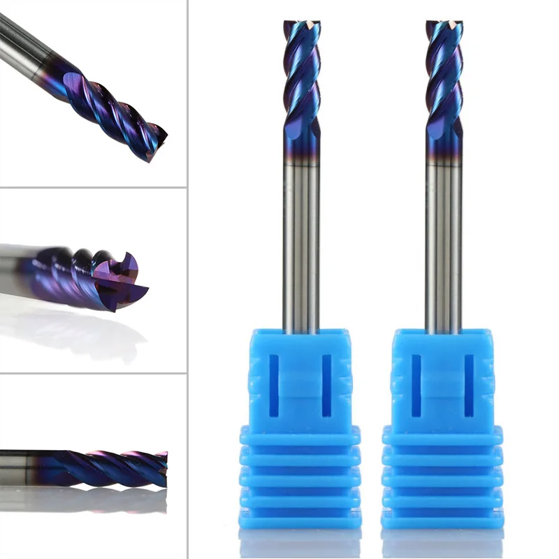 

2pcs HRC60 4-Flute Carbide End Mill Cutter Milling Solid Tungsten Carbide Kit