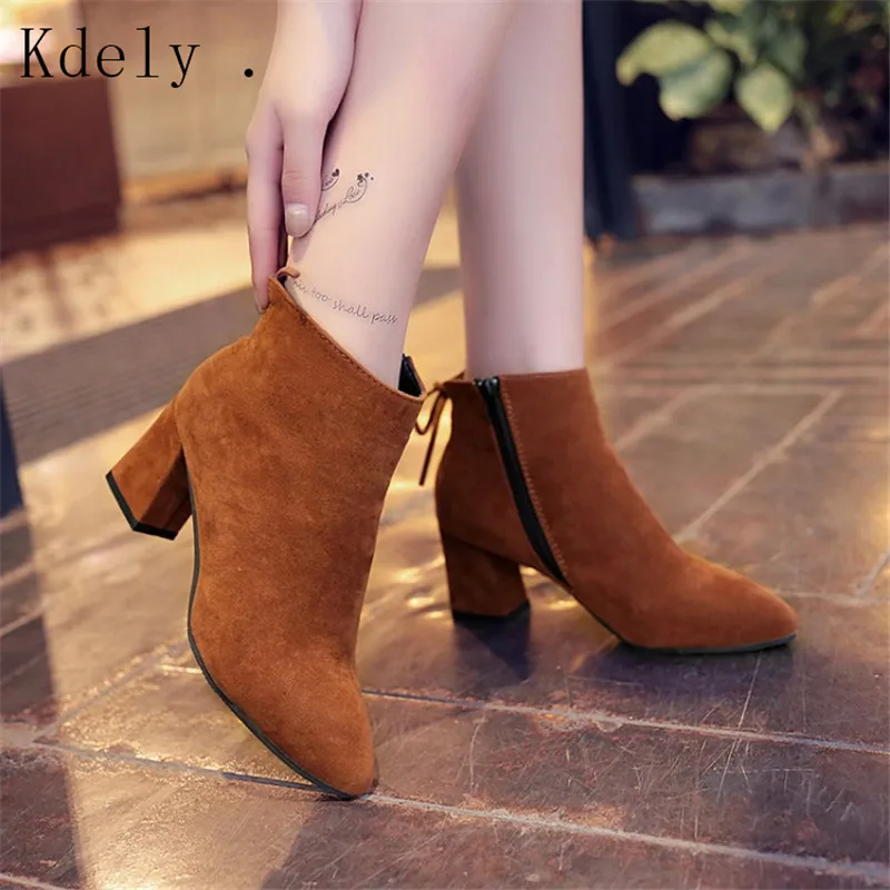 Women ankle Boots Yellow Color Shoes Woman zip Boots Sexy High Heels Ankle Boots female Shoes Booties