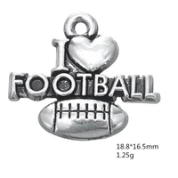 i love football charm pendants jewelry making finding diy bracelet necklace earring accessories handmade tools 3pcs