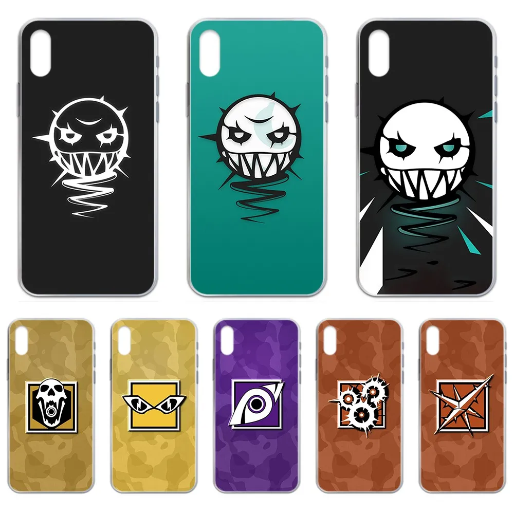 Rainbow Six Siege game icon Мягкий Бампер Прозрачный чехол для телефона iphone 4 4S 5 5C 5S 6 6S PLUS 7 8 X XR