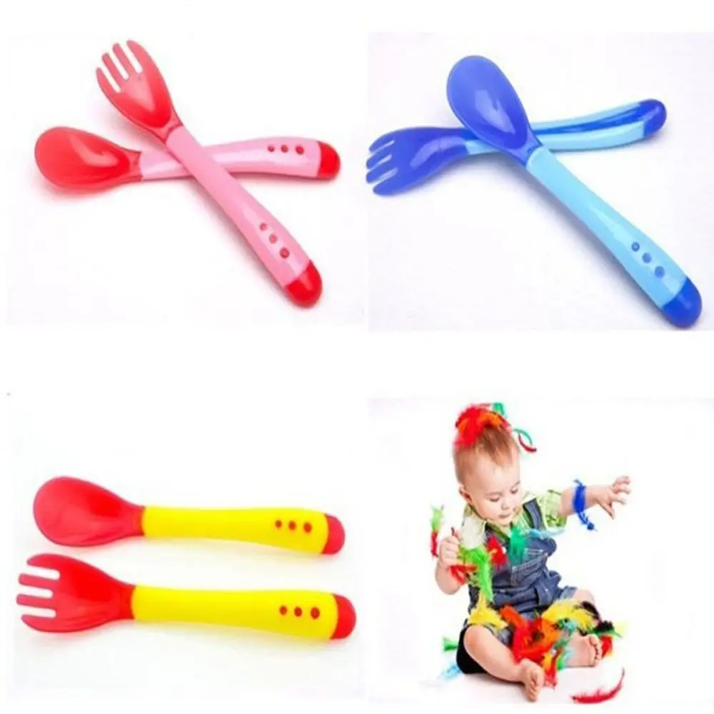 1/комплект детский Температура зондирования ложка и вилка Безопасность