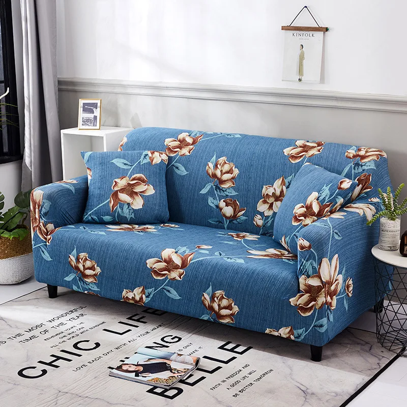 

Floral Printing Stretch Elastic Sofa Cover Cotton Sofa Towel Slip-resistant Sofa Covers For Living Room Fully-wrapped Anti-dust