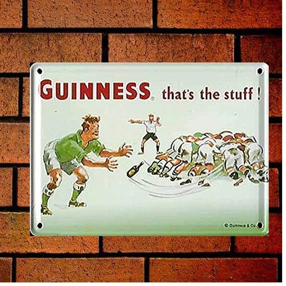 

SmartCows Guinness Irish Rugby Retro Metal Sign 8x12 Wall Decor