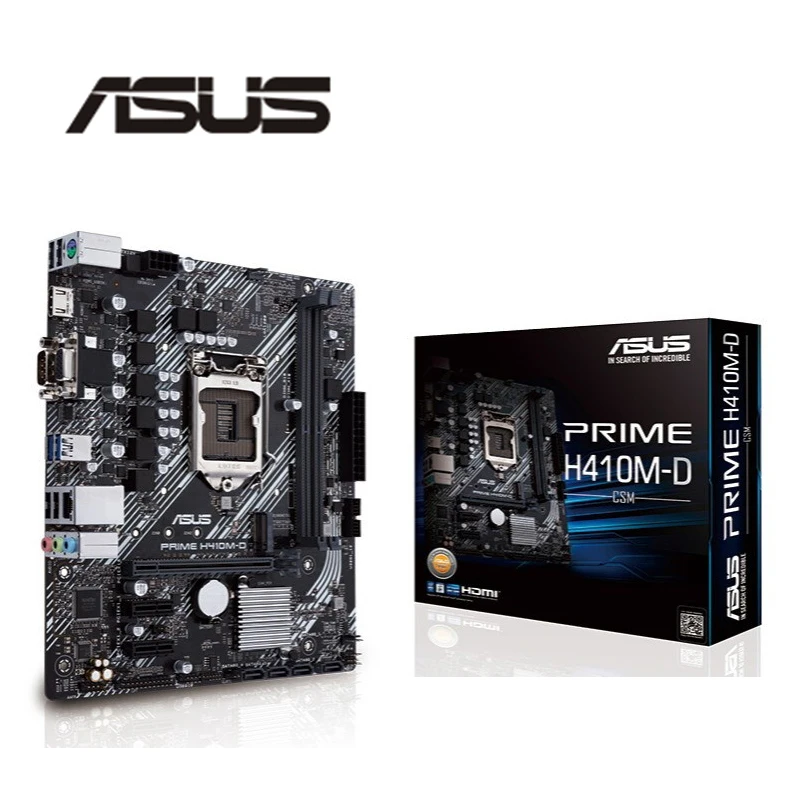 Новый для Asus PRIME H410M D Оригинальный настольный процессор Intel H410 DDR4 материнская