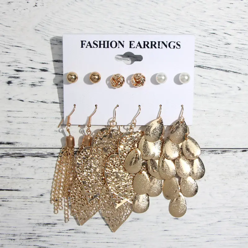 JJFOUCS модный дизайн длинные висячие серьги кисточки искусственные геометрические