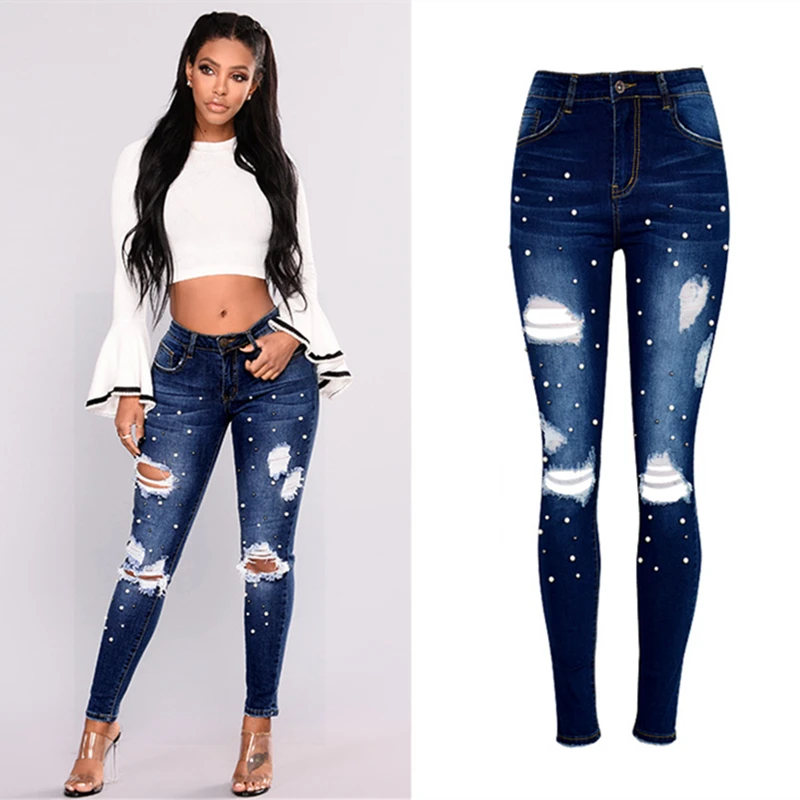 Женские джинсы с высокой талией LOGAMI повседневные узкие джинсовые штаны-карандаш