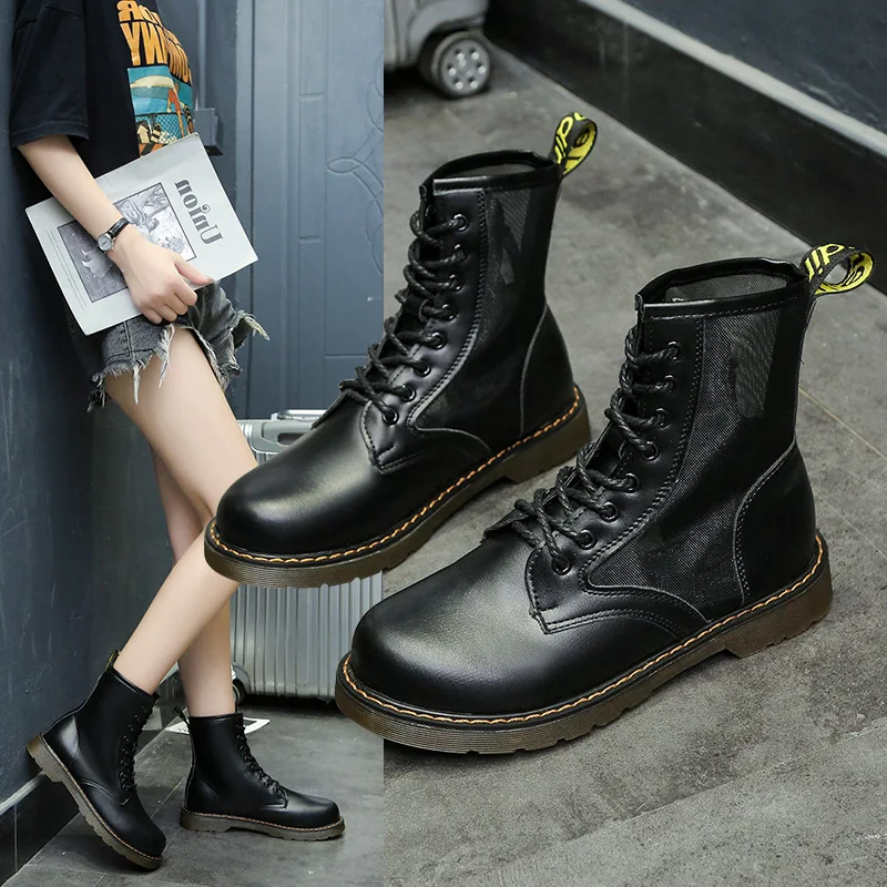 

Ботинки Martin женские летние тонкие 2021 новые европейские и американские модные ботинки в британском стиле длиной до щиколотки большие ярды