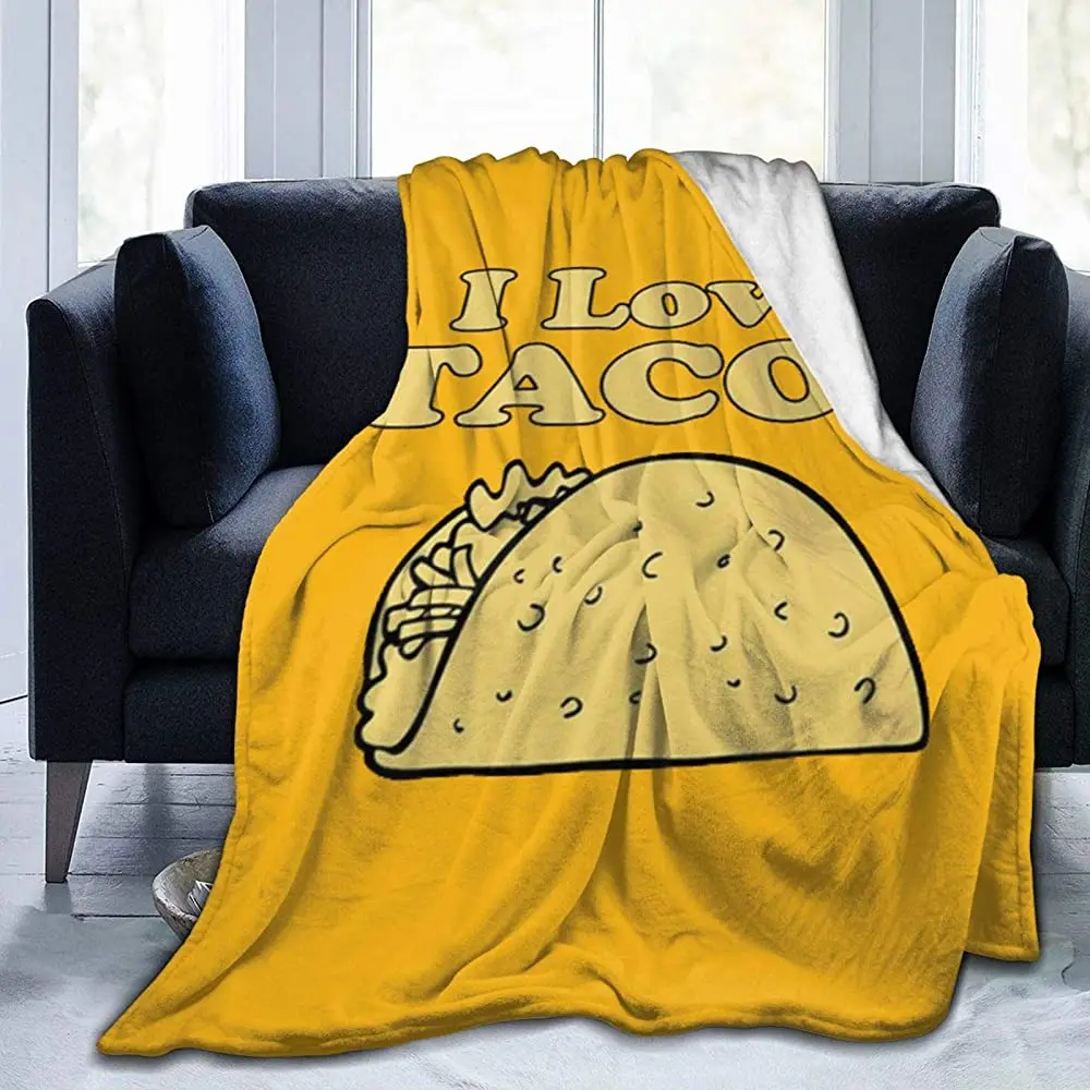 

Lovscape I Love Tacos Flannel Fleece Bed Blanket Ultra Soft Cozy Bed Throws Travel Camping Blankets for Home Couch Bed Sofa