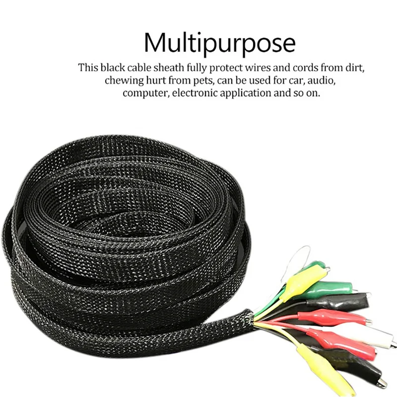 Защитная плетеная нейлоновая трубка для кабеля 10 м в рулоне 3 мм|Кабельные рукава|