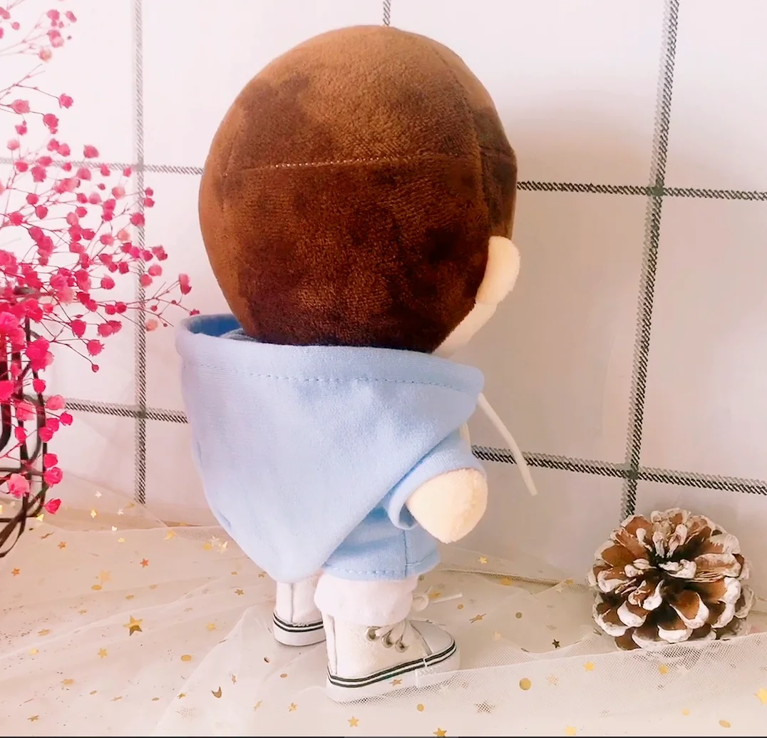 

Doll Clothes Suit Puppet Xiao Zhan Same Blue Sweater Pants Suit 20cm Baby Doll Dress Up Clothing