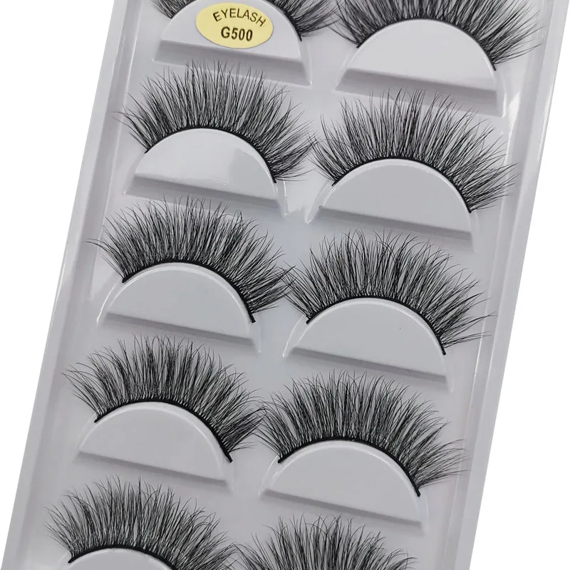 Накладные ресницы из искусственной норки 5 пар натуральные длинные инструменты