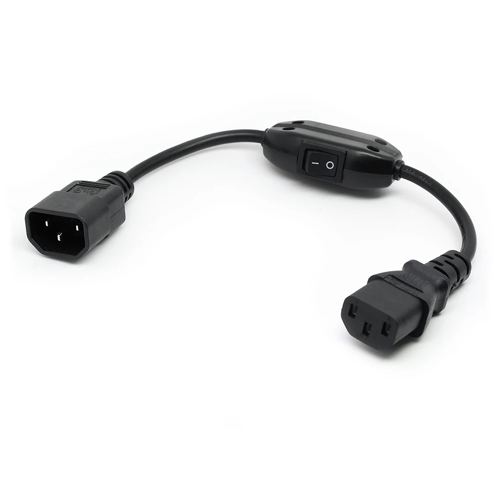 

30cm IEC 320 Mains Power Cable C14 to C13 Male to Female Extension Cord Cable with Switch
