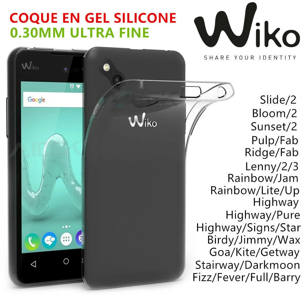 

COQUE ETUI HOUSSE LUXE en GEL SILICONE ULTRA FINE FOR WIKO ++ 25 MODELES AU CHOIX !!