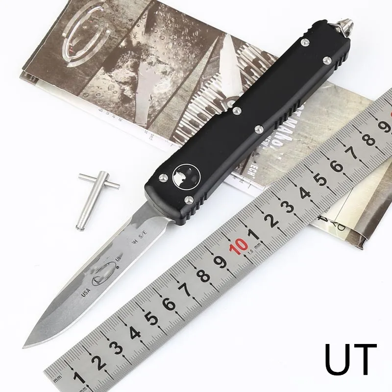 

With Logo UT / Bounty Hunter Zombie Aluminium Handle Steel Blade Survival EDC Camping Fruit Tool Key Utility Kitchen Knife