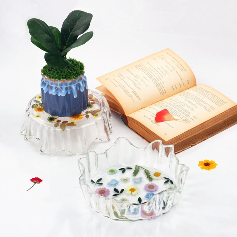 

Irregular Flower Pot Shelf Tray Epoxy Resin Mold Storage Box Silicone Mould DIY Crafts Jewelry Container Decorations Casting Too