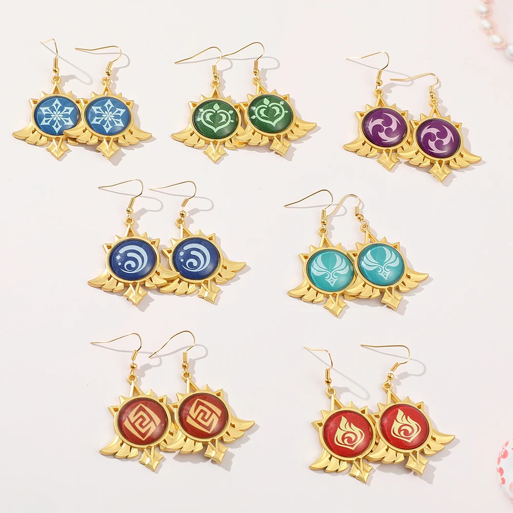 Популярная игра ударные серьги Genshin игрок Venti Paimon разбавленный Klee косплей 7