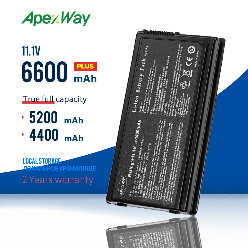 

ApexWay 11.1v Laptop Battery For Asus A32-F5 F5 F5C F5GL F5Z F5M F5N F5R F5RI F5SL F5V X50 X50C X50M X50N X50SL X50RL X50V X59