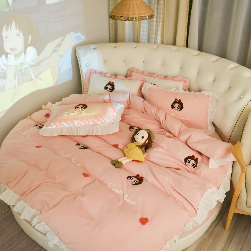 

4 шт., круглая наволочка для кровати из 100% хлопка