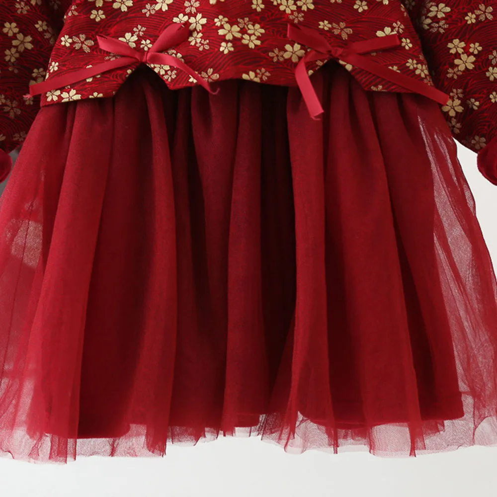 Платье-пачка детское зимнее красное с начесом | Детская одежда и обувь