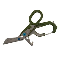 new multifunctional first aid scissors portable folding tool scissors outdoor scissors with strap cutter and glass breaker