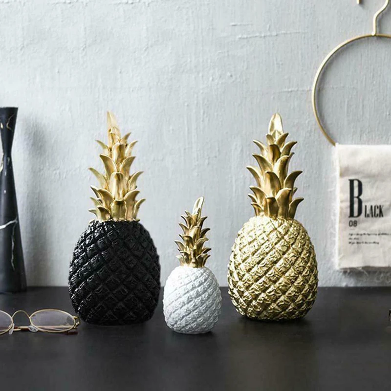 

Modern Nordic Home Decor Golden Pineapple Ornaments Creative Wine Cabinet Window Desktop Display Props Room Decoration
