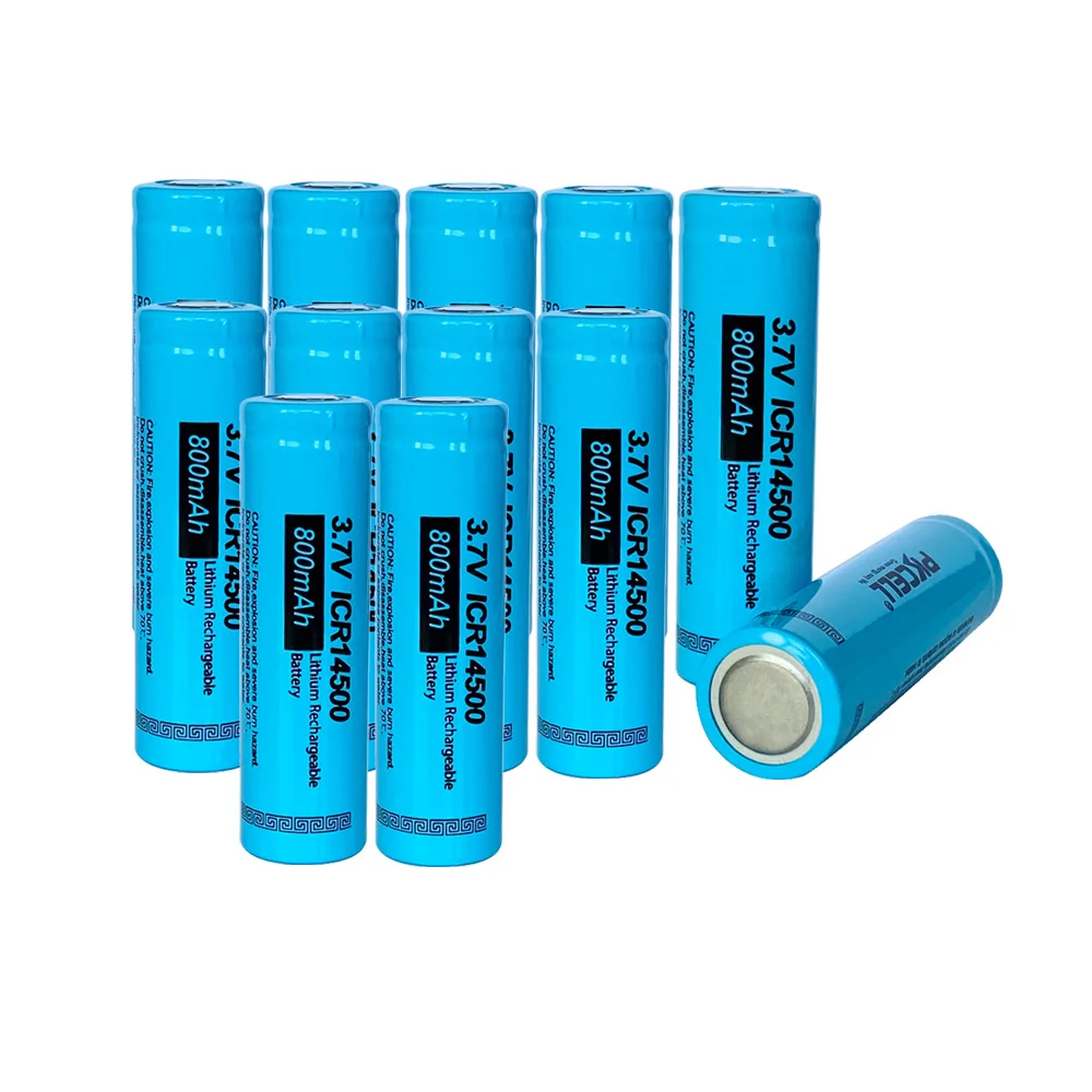 

12 x PKCELL ICR14500 Liion Rechargeable Batteries 3.7V 800mAh Lithium Batteria Torches Battery For Flashlight