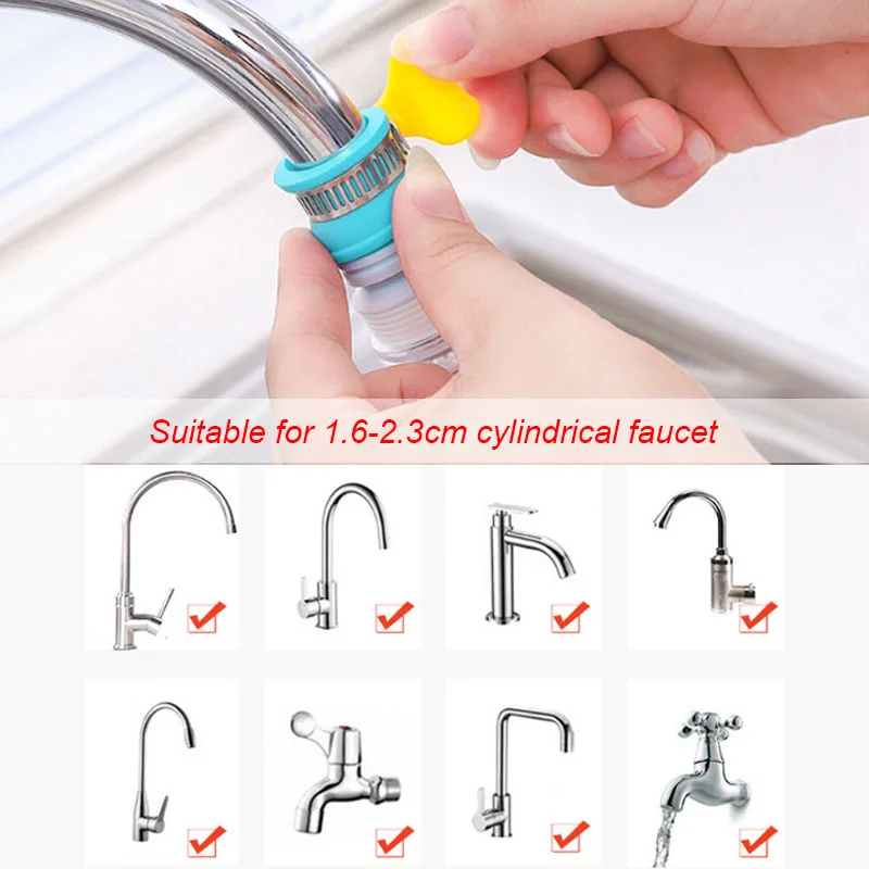 Поворотный на 360 ° смеситель для раковины кран ванной комнаты фильтр воды