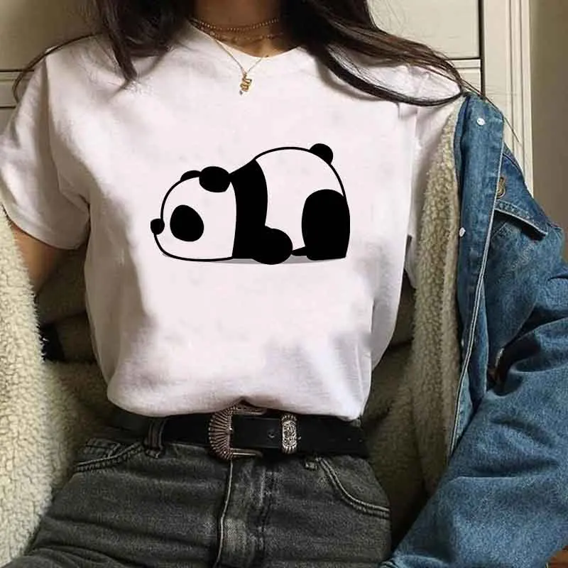 

2021 New Summer Women's T-shirt Graphic Cartoon Elephant Panda Short Sleeve Cute Ladies Harajuku Graphic Tee Top Women Tees Tops