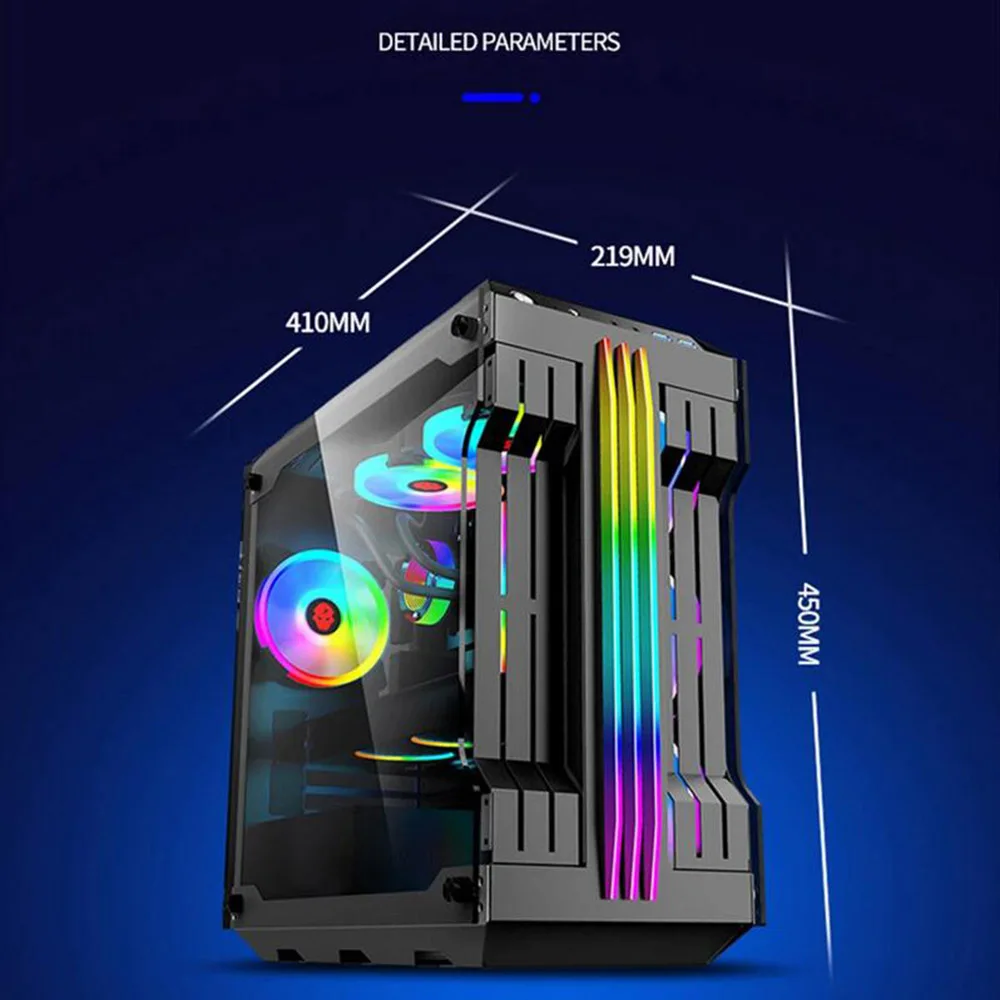 Чехол для компьютера с RGB-подсветкой ATX/M-ATX/ITX водяным охлаждением ветрозащитный