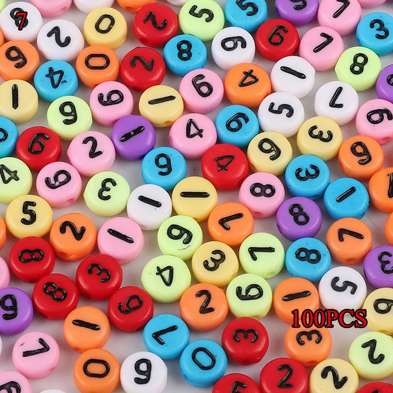 Бусины акриловые с буквами 100 шт. для самостоятельного изготовления ювелирных