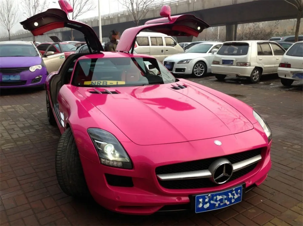 Ультра глянцевая розово-красная оберточная пленка из винила "Candy" для автомобилей, мотоциклов, мебели и других транспортных средств.