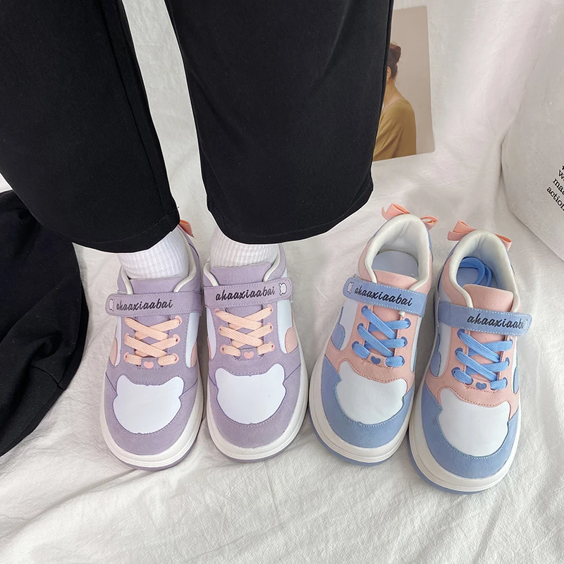 

Japanese college style sweet loli thick-bottom casual cute bear round-head fashion shoes student sports shoes women cosplay
