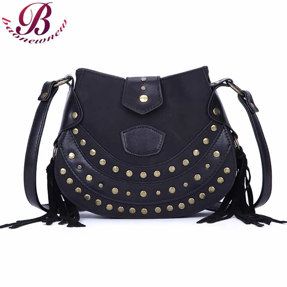 

Women's Fashion Crossbody Bags Female Luxury Designer Rivet Shoulder Bags Retro Leather Casual Handbags For Ladies High Quality