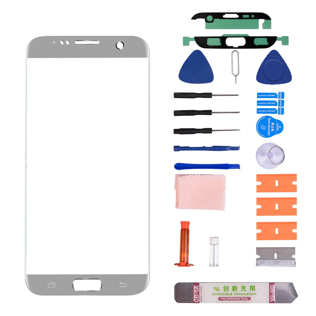 Carprie Защитная крышка для объектива, совместимая с samsung Galaxy S6 Edge Plus, переднее стекло, запасной комплект+ УФ клей 19Sep12
