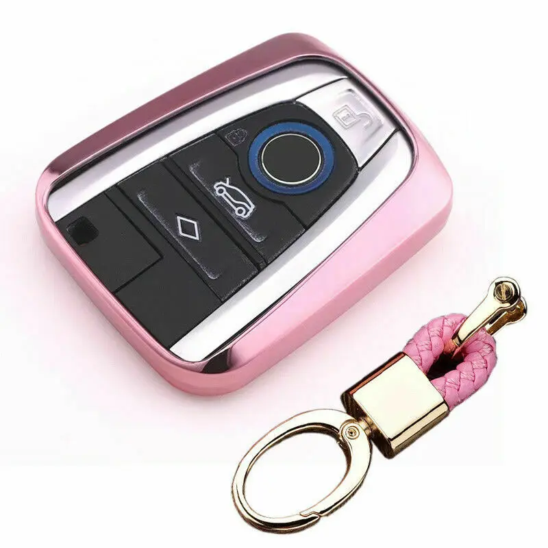 Чехол для автомобильного ключа из мягкого ТПУ с цепочкой ключей BMW i3 i8 Мягкий