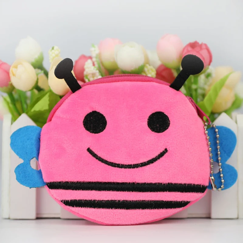Горячая Распродажа Kawaii мультфильм насекомое/Бабочка Детский плюшевый Кошелек для монет кошелек на молнии кошелек для девочек подарок - Цвет: 8