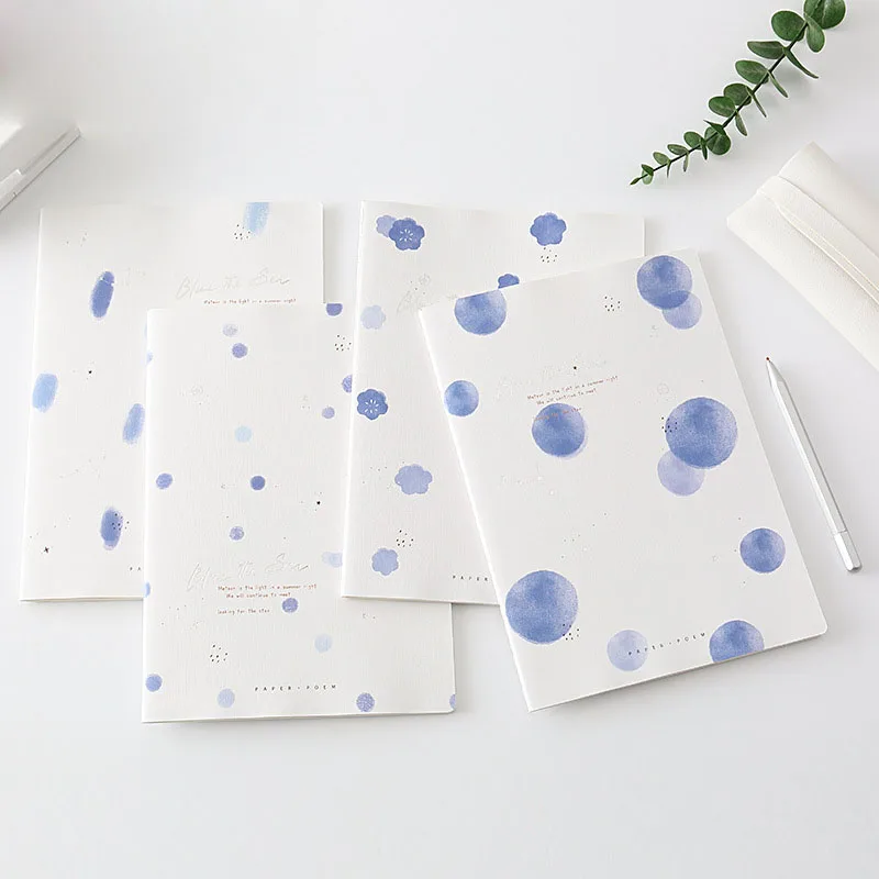 

A5 4pcs/lot Cute Notebook Cartoon Line Paper 42 Pages Kawaii Stationery School Office Supplies Diary Notebook Office Supplies