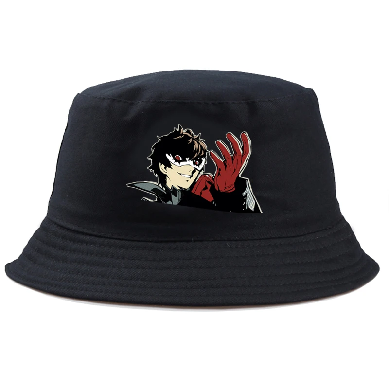 Панама Persona 5 Повседневная двусторонняя модная шапка в стиле Харадзюку унисекс