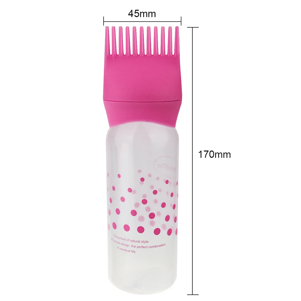 

1pc Plastic Shampoo Bottle with Comb Salon Hair Dyeing Scale Bottle Refillable Bottle Dispensing Brush Hairdressing Tools