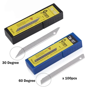 EHDIS 100 шт. Виниловая пленка для отделки автомобиля резак Ножи запасные угольные Сталь лезвия 3060 градусов оконная тонировка Стикеры с отламывающимся лезвием