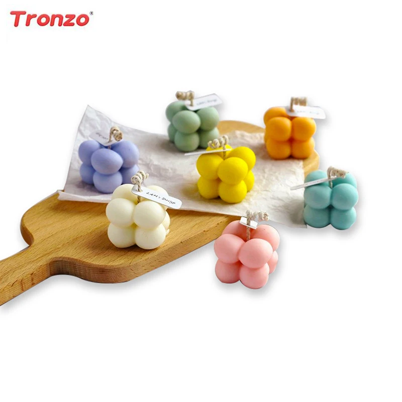 

Tronzo 3.9*3.9*3.6Cm Magic Cube Candle Soy Wax Scented Candle Home Fragrance Geometric Modeling Home Party Decoration Candle