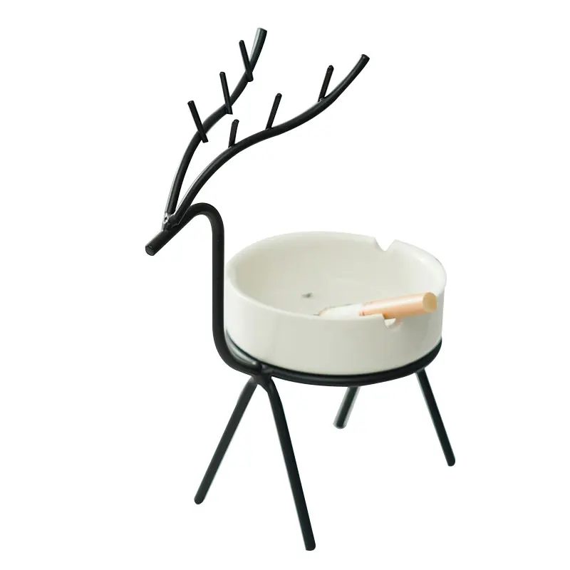 Инновационная круглая керамическая пепельница в виде оленя аксессуары для