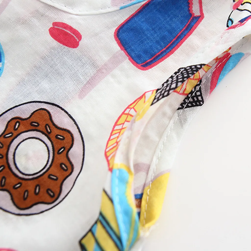 Small fresh fashion hot sale dress toddler baby child girl sleeveless ice cream cake print nice платье для девочки 50* |